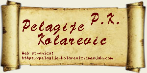 Pelagije Kolarević vizit kartica